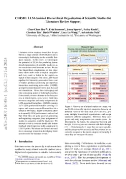 CHIME: LLM-Assisted Hierarchical Organization of Scientific Studies for
  Literature Review Support
