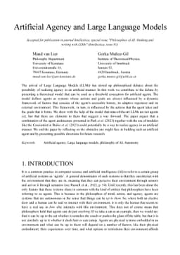 Artificial Agency and Large Language Models