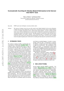 Systematically Searching for Identity-Related Information in the
  Internet with OSINT Tools