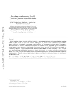 Backdoor Attacks against Hybrid Classical-Quantum Neural Networks