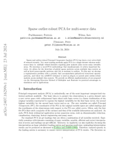 Sparse outlier-robust PCA for multi-source data