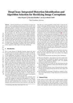 DeepClean: Integrated Distortion Identification and Algorithm Selection
  for Rectifying Image Corruptions