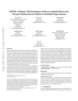 STATE: A Robust ATE Estimator of Heavy-Tailed Metrics for Variance
  Reduction in Online Controlled Experiments