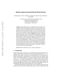 Motion Capture from Inertial and Vision Sensors