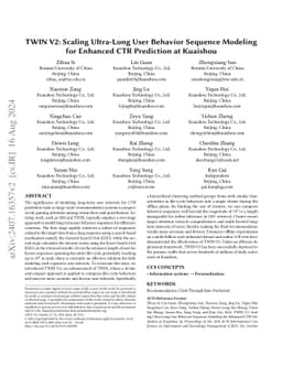 TWIN V2: Scaling Ultra-Long User Behavior Sequence Modeling for Enhanced
  CTR Prediction at Kuaishou