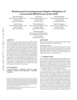 Reinforcement Learning-based Adaptive Mitigation of Uncorrected DRAM
  Errors in the Field