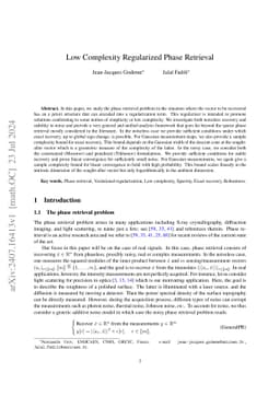 Low Complexity Regularized Phase Retrieval