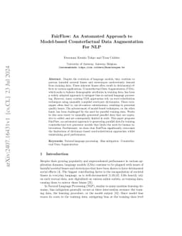 FairFlow: An Automated Approach to Model-based Counterfactual Data
  Augmentation For NLP