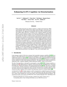 Enhancing LLM's Cognition via Structurization