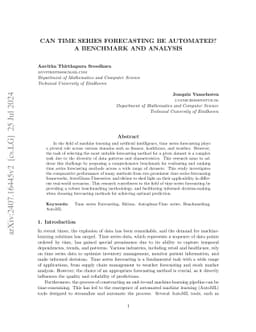 Can time series forecasting be automated? A benchmark and analysis