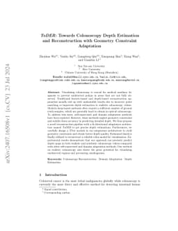 ToDER: Towards Colonoscopy Depth Estimation and Reconstruction with
  Geometry Constraint Adaptation