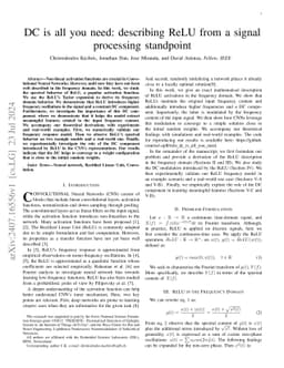 DC is all you need: describing ReLU from a signal processing standpoint