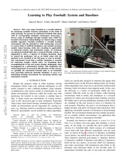Learning to Play Foosball: System and Baselines