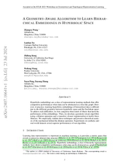 A Geometry-Aware Algorithm to Learn Hierarchical Embeddings in
  Hyperbolic Space