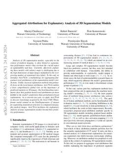 Aggregated Attributions for Explanatory Analysis of 3D Segmentation
  Models