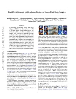 Rapid Switching and Multi-Adapter Fusion via Sparse High Rank Adapters