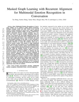 Masked Graph Learning with Recurrent Alignment for Multimodal Emotion
  Recognition in Conversation