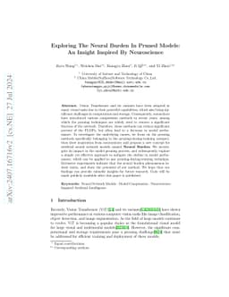 Exploring The Neural Burden In Pruned Models: An Insight Inspired By
  Neuroscience
