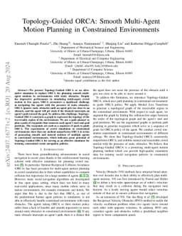 Topology-Guided ORCA: Smooth Multi-Agent Motion Planning in Constrained
  Environments