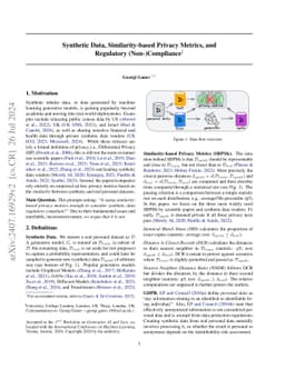 Synthetic Data, Similarity-based Privacy Metrics, and Regulatory
  (Non-)Compliance