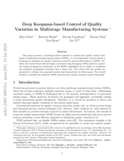 Deep Koopman-based Control of Quality Variation in Multistage
  Manufacturing Systems