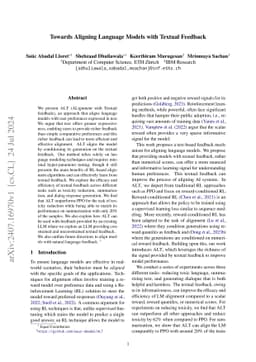Towards Aligning Language Models with Textual Feedback