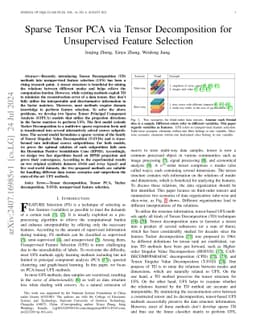 Sparse Tensor PCA via Tensor Decomposition for Unsupervised Feature Selection
