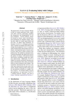 SAFETY-J: Evaluating Safety with Critique