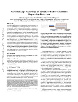 NarrationDep: Narratives on Social Media For Automatic Depression
  Detection