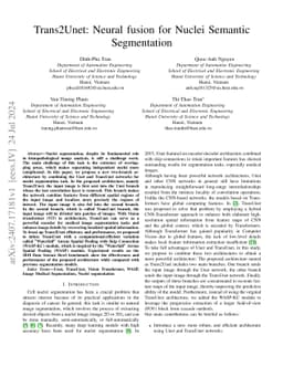 Trans2Unet: Neural fusion for Nuclei Semantic Segmentation