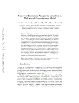 Nonverbal Immediacy Analysis in Education: A Multimodal Computational
  Model