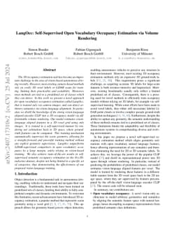 LangOcc: Self-Supervised Open Vocabulary Occupancy Estimation via Volume
  Rendering