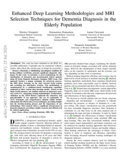 Enhanced Deep Learning Methodologies and MRI Selection Techniques for
  Dementia Diagnosis in the Elderly Population
