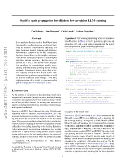 Scalify: scale propagation for efficient low-precision LLM training