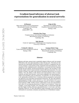 Gradient-based inference of abstract task representations for
  generalization in neural networks