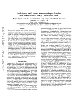 Co-designing an AI Impact Assessment Report Template with AI
  Practitioners and AI Compliance Experts