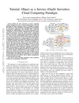 Tutorial: Object as a Service (OaaS) Serverless Cloud Computing Paradigm