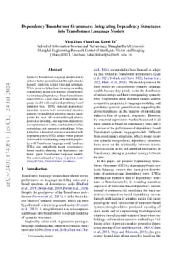 Dependency Transformer Grammars: Integrating Dependency Structures into
  Transformer Language Models