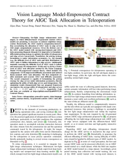 Vision Language Model-Empowered Contract Theory for AIGC Task Allocation
  in Teleoperation