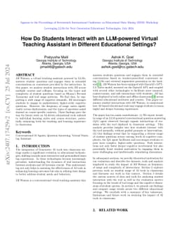 How Do Students Interact with an LLM-powered Virtual Teaching Assistant
  in Different Educational Settings?