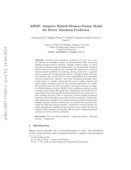 AHMF: Adaptive Hybrid-Memory-Fusion Model for Driver Attention
  Prediction