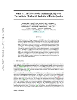 WildHallucinations: Evaluating Long-form Factuality in LLMs with
  Real-World Entity Queries