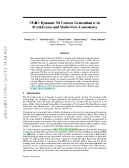 SV4D: Dynamic 3D Content Generation with Multi-Frame and Multi-View Consistency