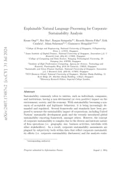 Explainable Natural Language Processing for Corporate Sustainability
  Analysis