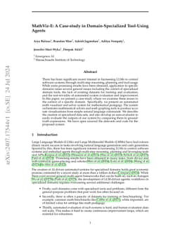 MathViz-E: A Case-study in Domain-Specialized Tool-Using Agents