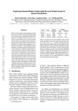 Exploring Domain Robust Lightweight Reward Models based on Router
  Mechanism
