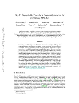 CityX: Controllable Procedural Content Generation for Unbounded 3D
  Cities