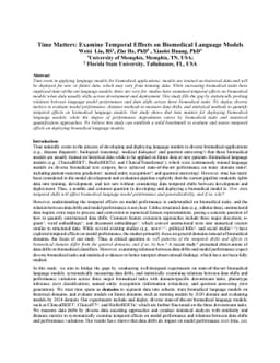 Time Matters: Examine Temporal Effects on Biomedical Language Models
