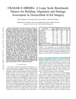 CRASAR-U-DROIDs: A Large Scale Benchmark Dataset for Building Alignment
  and Damage Assessment in Georectified sUAS Imagery