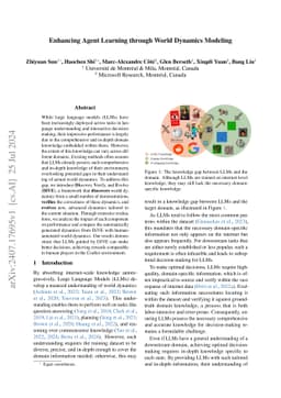 Enhancing Agent Learning through World Dynamics Modeling